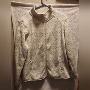 Eddie Bauer Jacket Womens 2x Ivory with tan aztec print